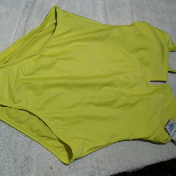 Kona Sol Women's One Piece Swimsuit Tummy Control U-Wire Lime Medium (8-10) - Picture 5 of 16